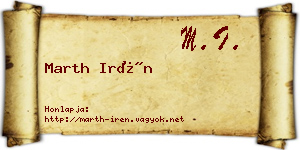 Marth Irén névjegykártya