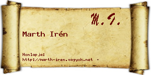 Marth Irén névjegykártya